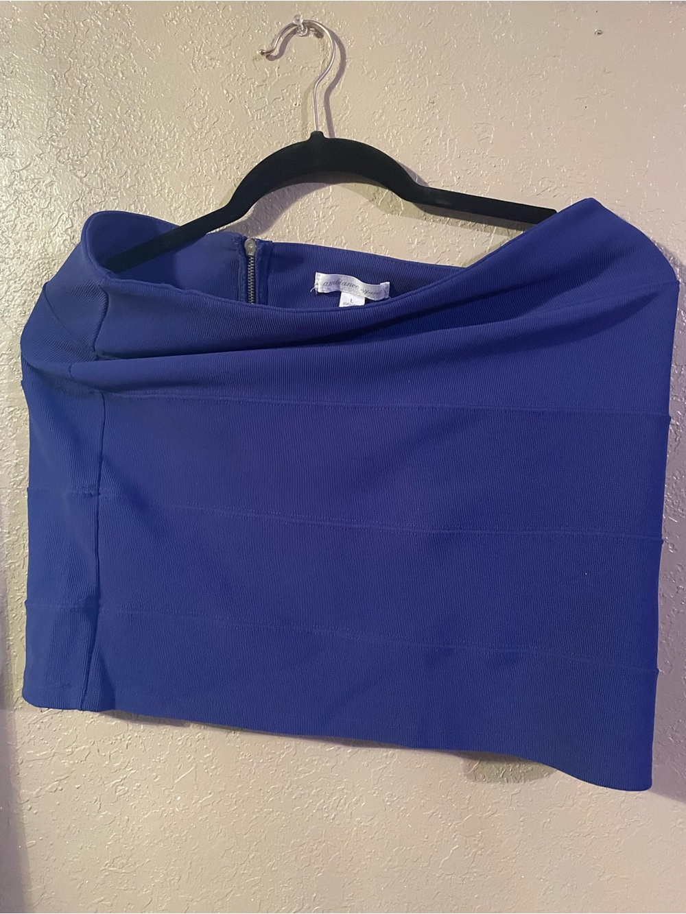 Ambiance Royal Blue Fold-Over Mini Skirt